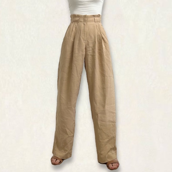 XS Beige Dynamite Paperbag Pants - Picture 4 of 4